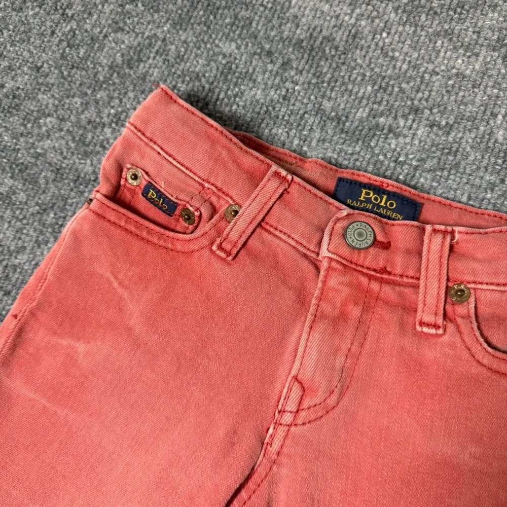 Polo Ralph Lauren Sullivan Slim Red Denim Shorts‎ Adjustable Waist Kids Size 3